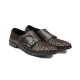 Monk Strap Woven Leather Shoes FJ15