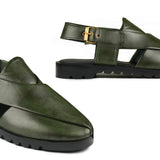 Regal Olive Green Peshawari Chappal DA05