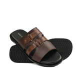 Classic Buckle-Strap Leather Slippers SA65