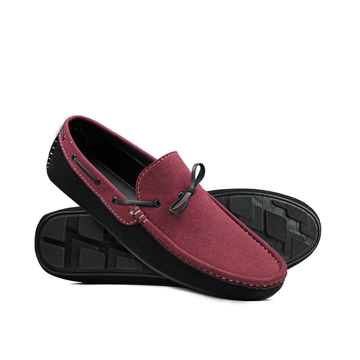 Elegant Maroon & Black Suede Loafer LS95