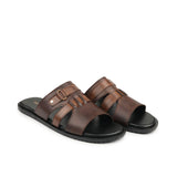 Classic Buckle-Strap Leather Slippers SA65