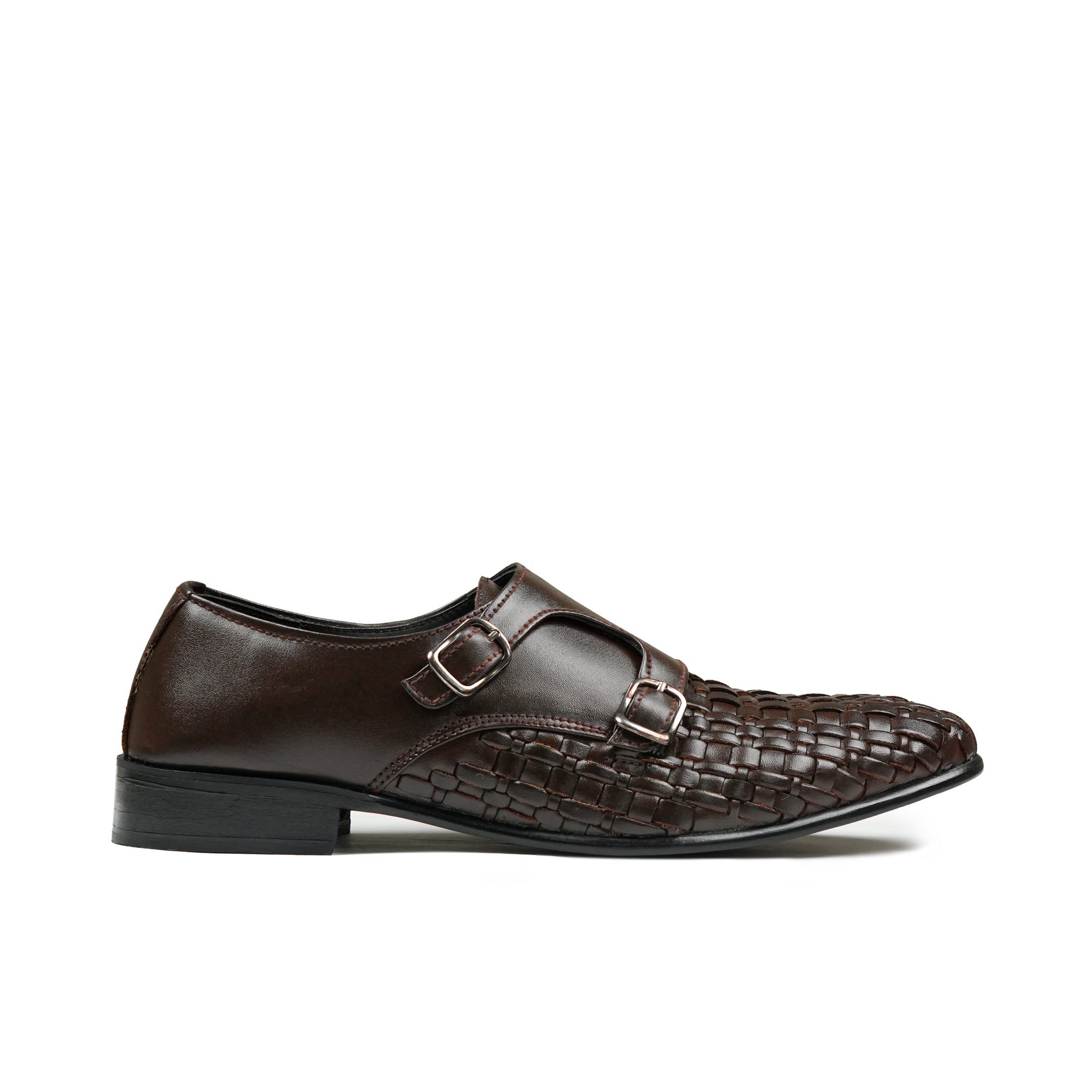 Monk Strap Woven Leather Shoes FJ15