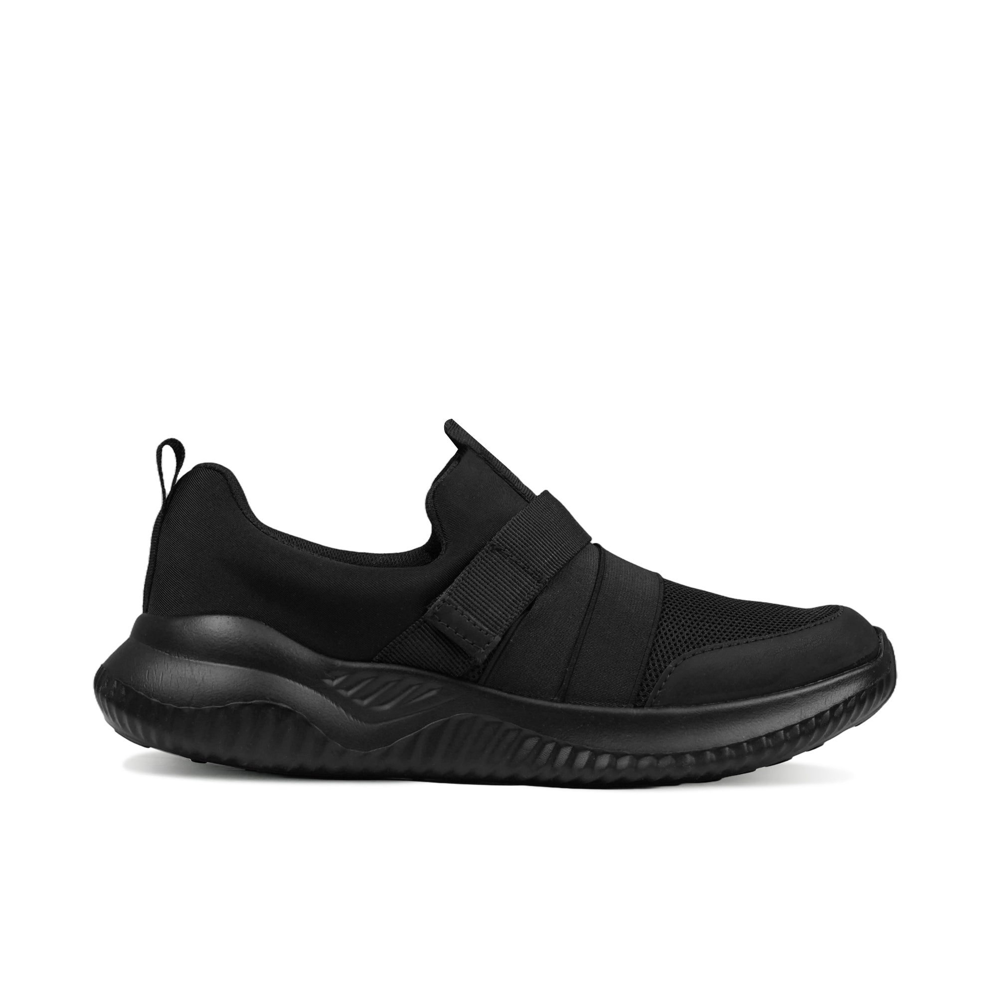 Sleek Black Slip-On Athletic Shoe RS07