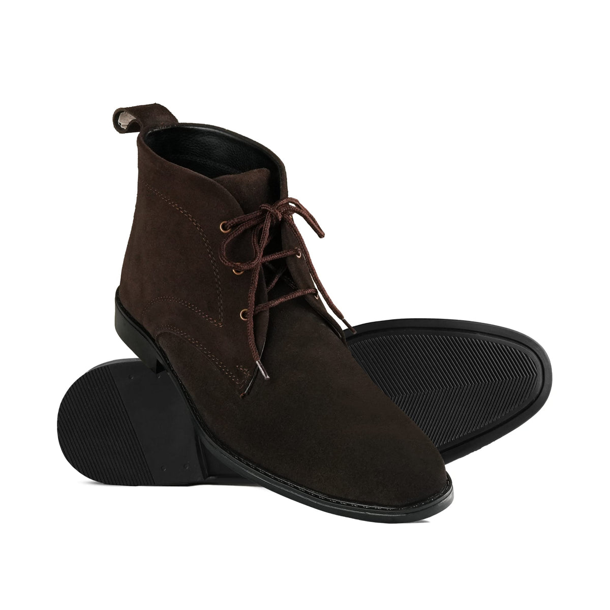 Brown Suede Lace-Up Boots PJ34