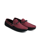 Elegant Maroon & Black Suede Loafer LS95