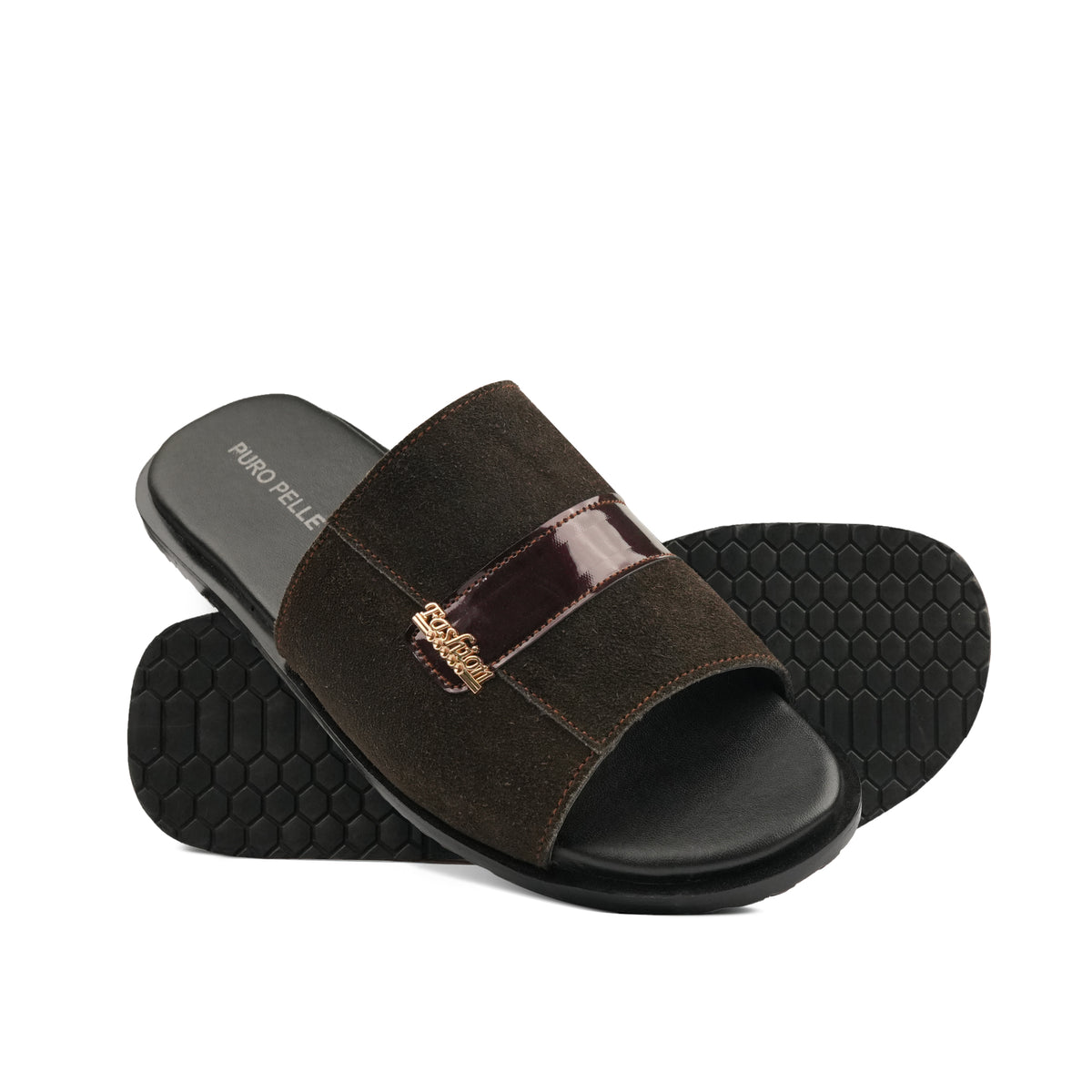 Dark Brown Suede Comfort Slippers SA66