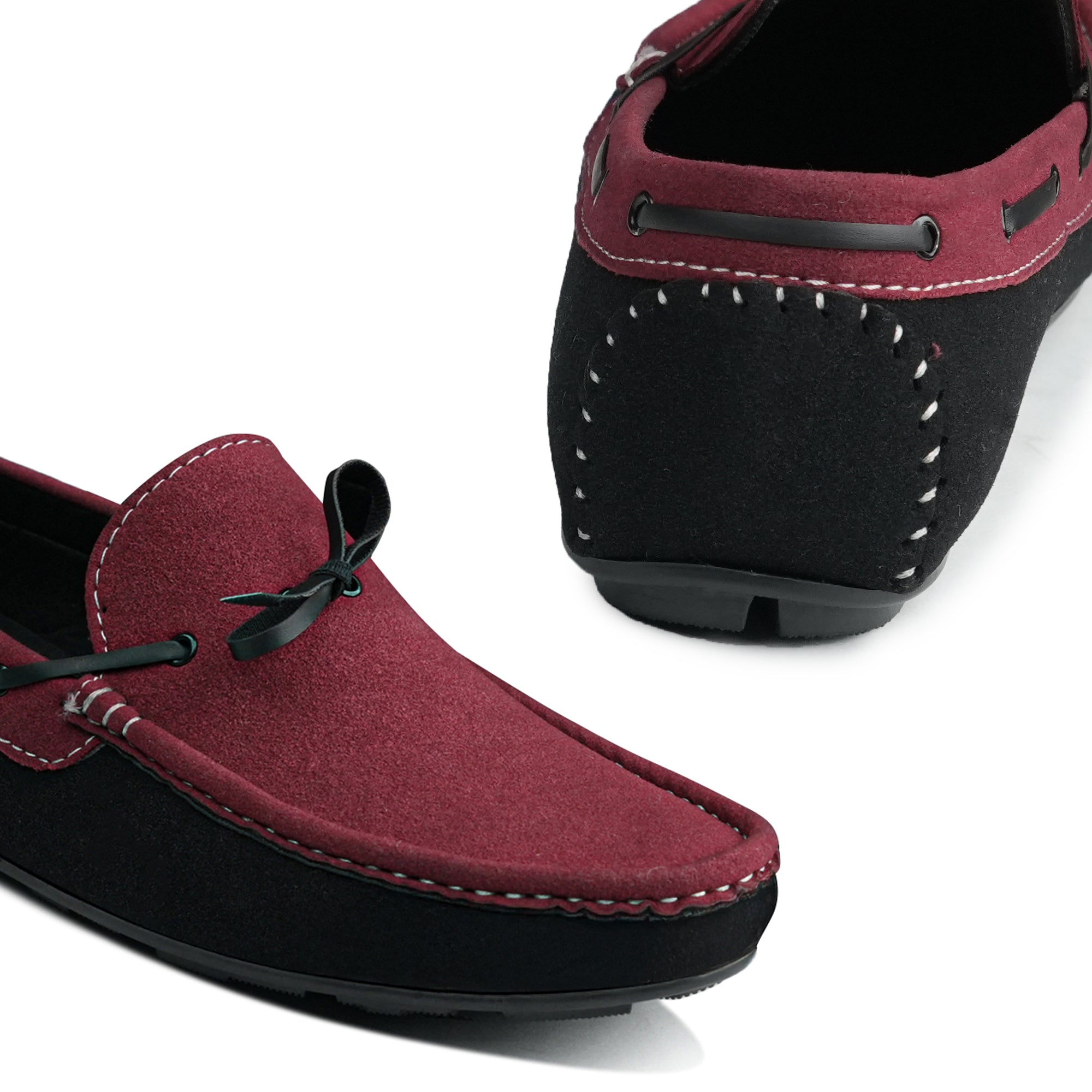 Elegant Maroon & Black Suede Loafer LS95