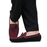 Elegant Maroon & Black Suede Loafer LS95