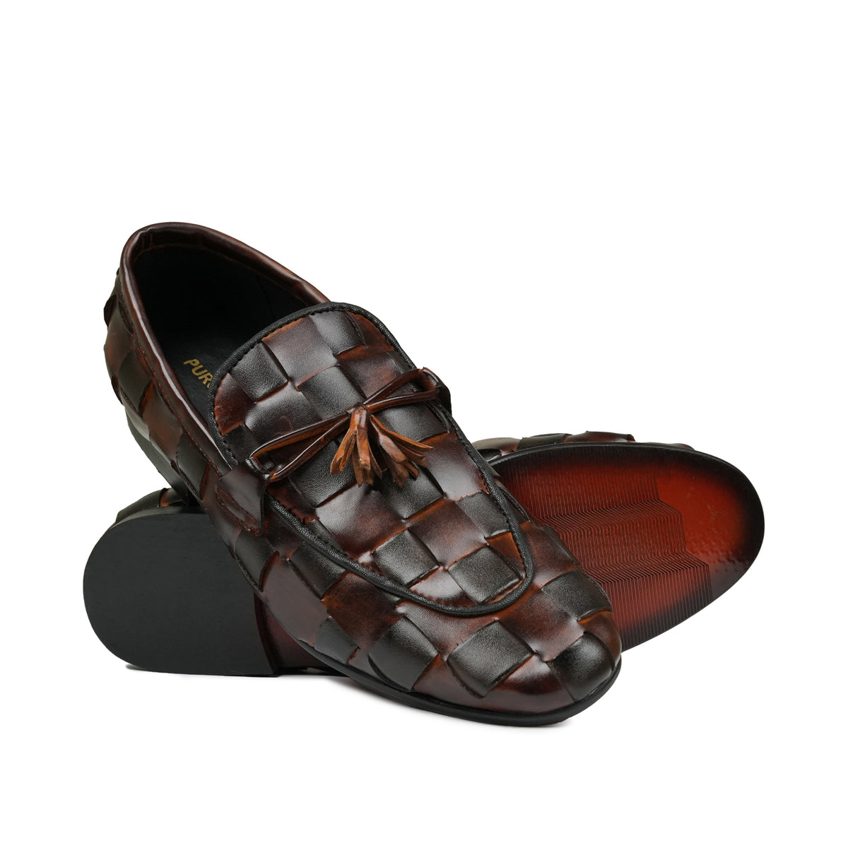 Refined Woven Leather Tassel Shoes FJ14