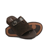 Suede Coffee Brown Buckle Slipper SA79