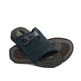 Suede Navy Blue Buckle Slipper SA80