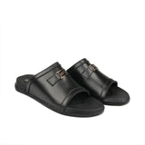 Black Royal Leather Slipper SA82