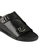 Dual-Buckle Black Formal Slippers SA84