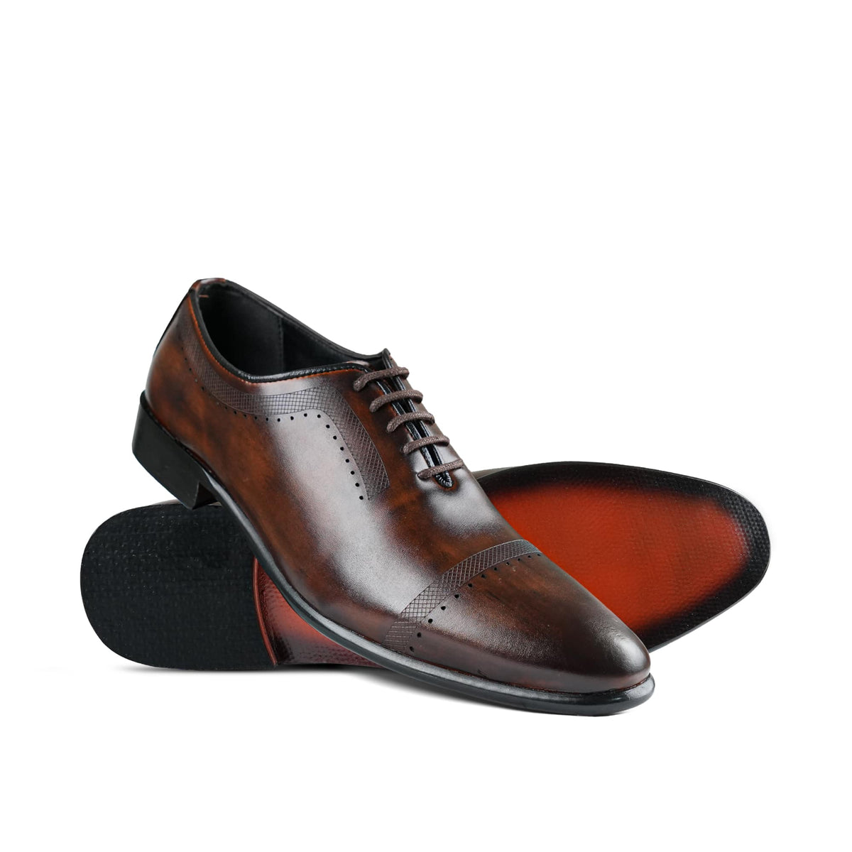 Refined Brown Leather Oxford Shoes FJ12