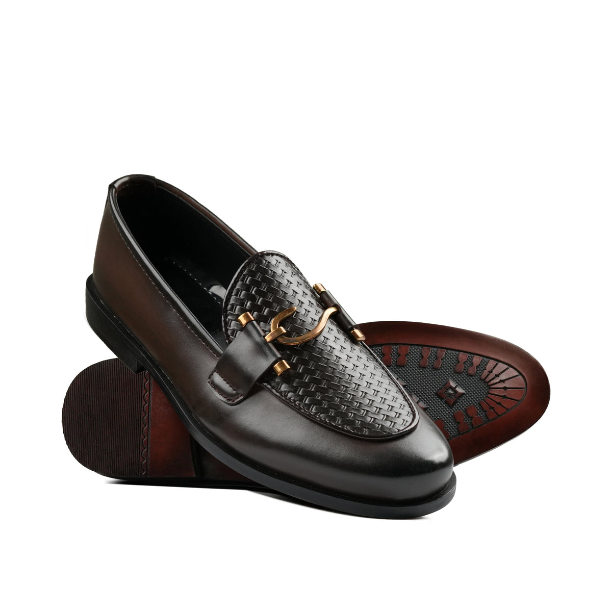 Brown Woven Hook Buckle Shoe FZ38