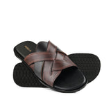 Timeless Cross-Strap Leather Slipper SA90