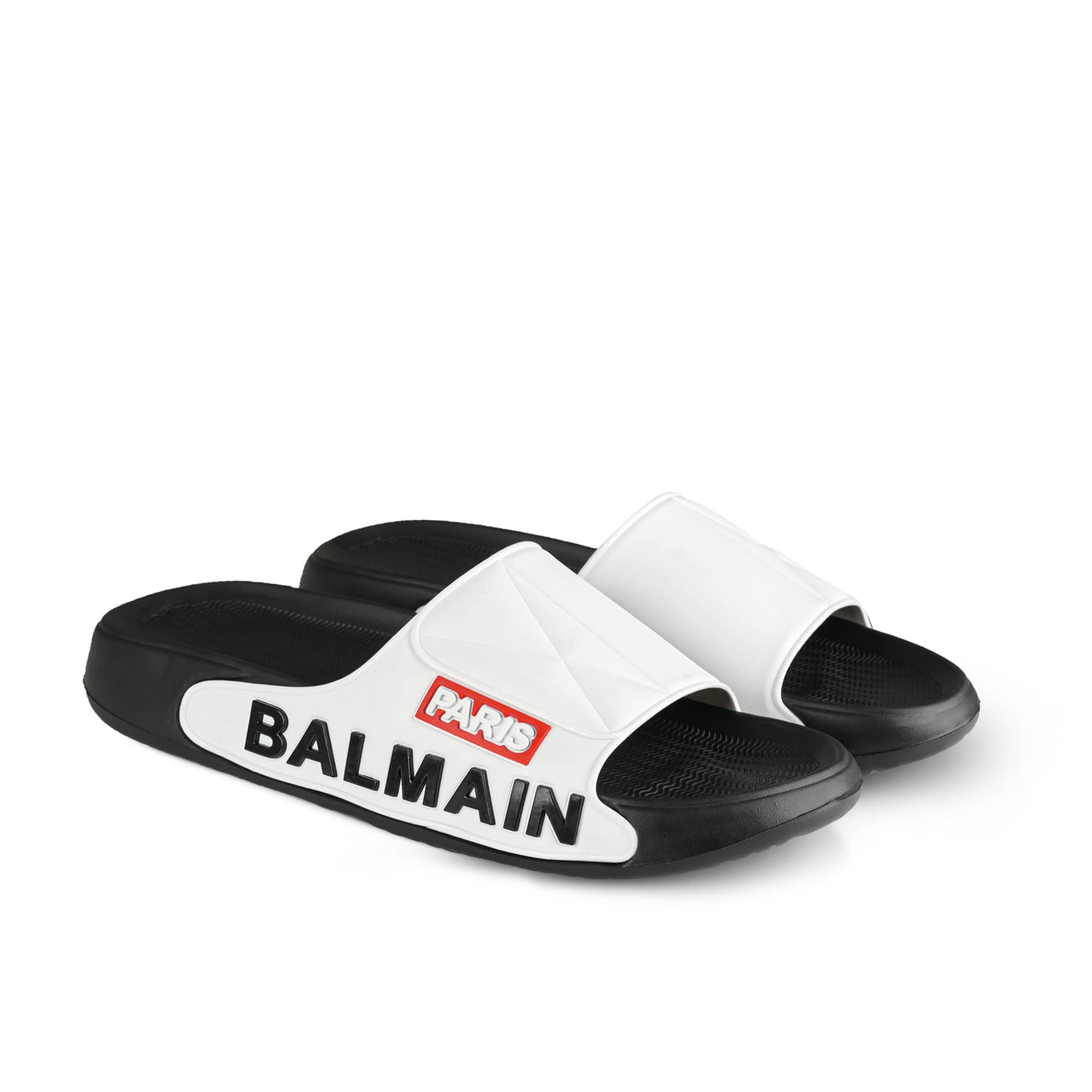 Balmain Paris Black and White Slide Flip Flop FK14