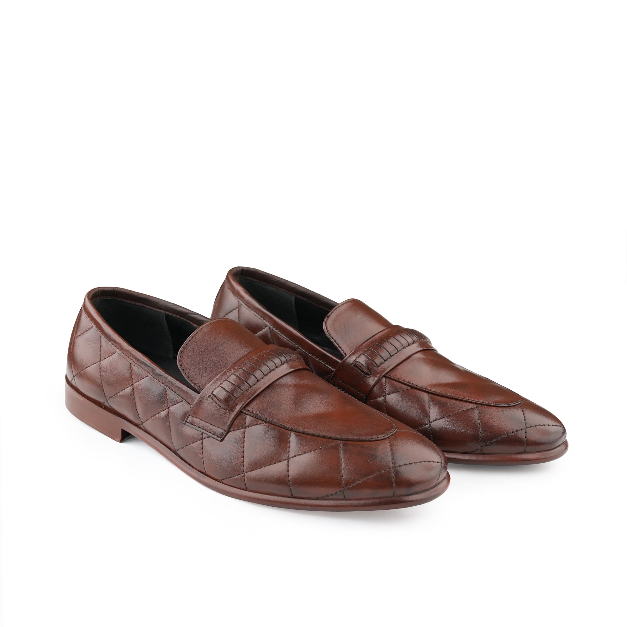 Quilted Leather Penny Shoes PJ31