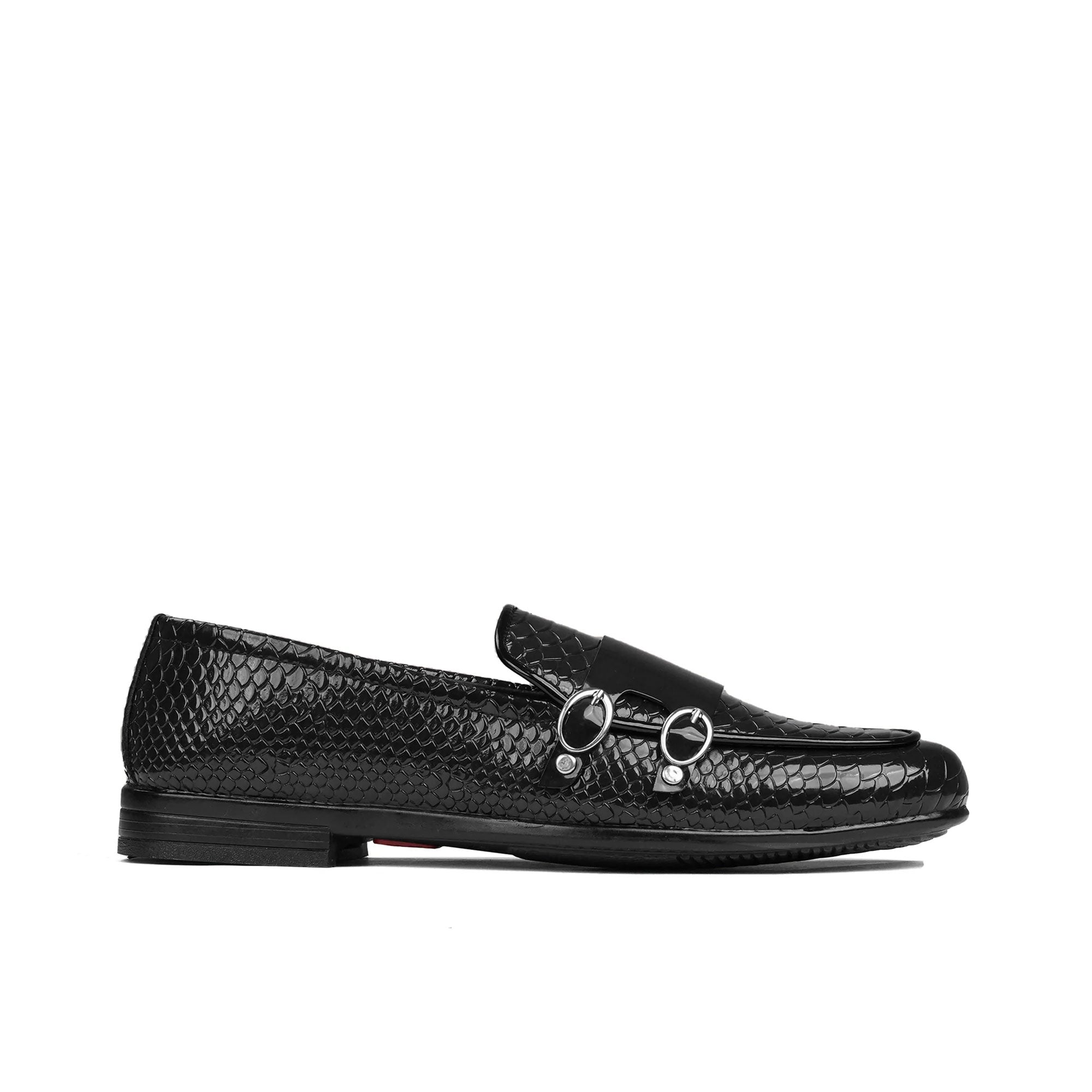 Black Two Monk Shoe FJ05
