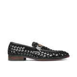Black Woven Leather Shoe PR01