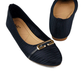 Navy Blue Pleated Pumps WP10