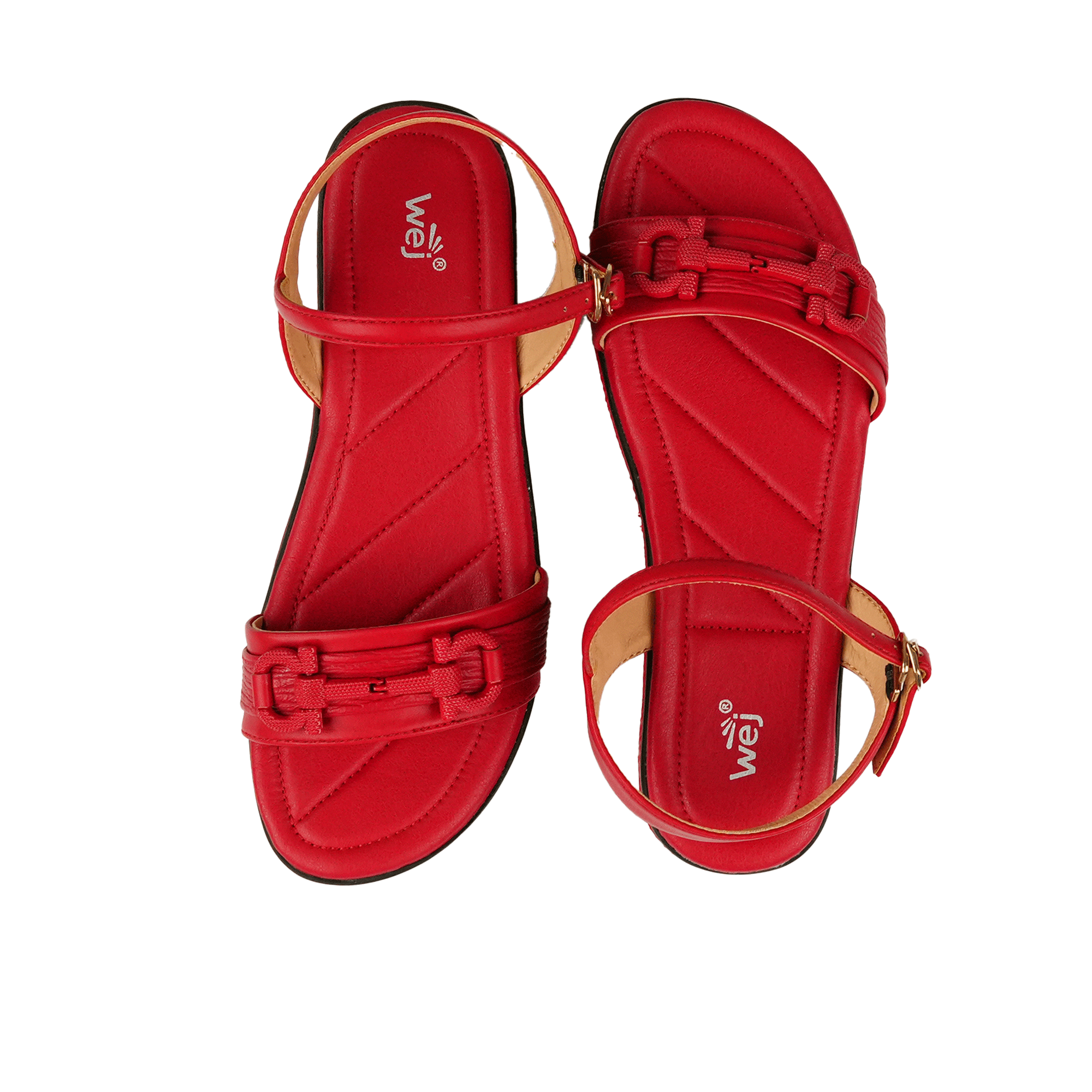 Red Double Strap Sandals WS07