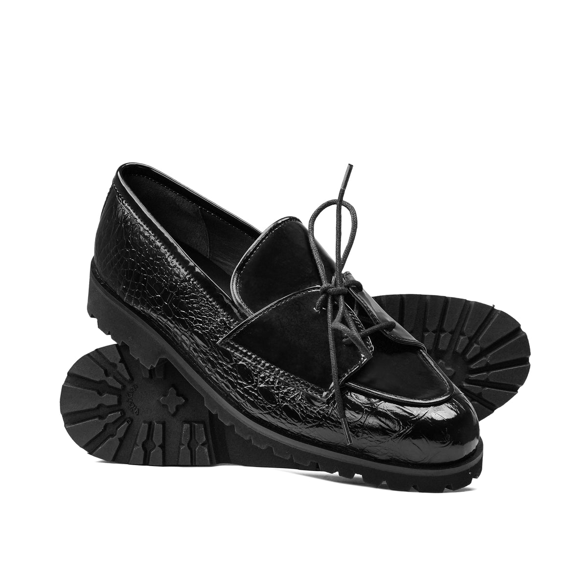 Black Patent Laced Shoe PJ03