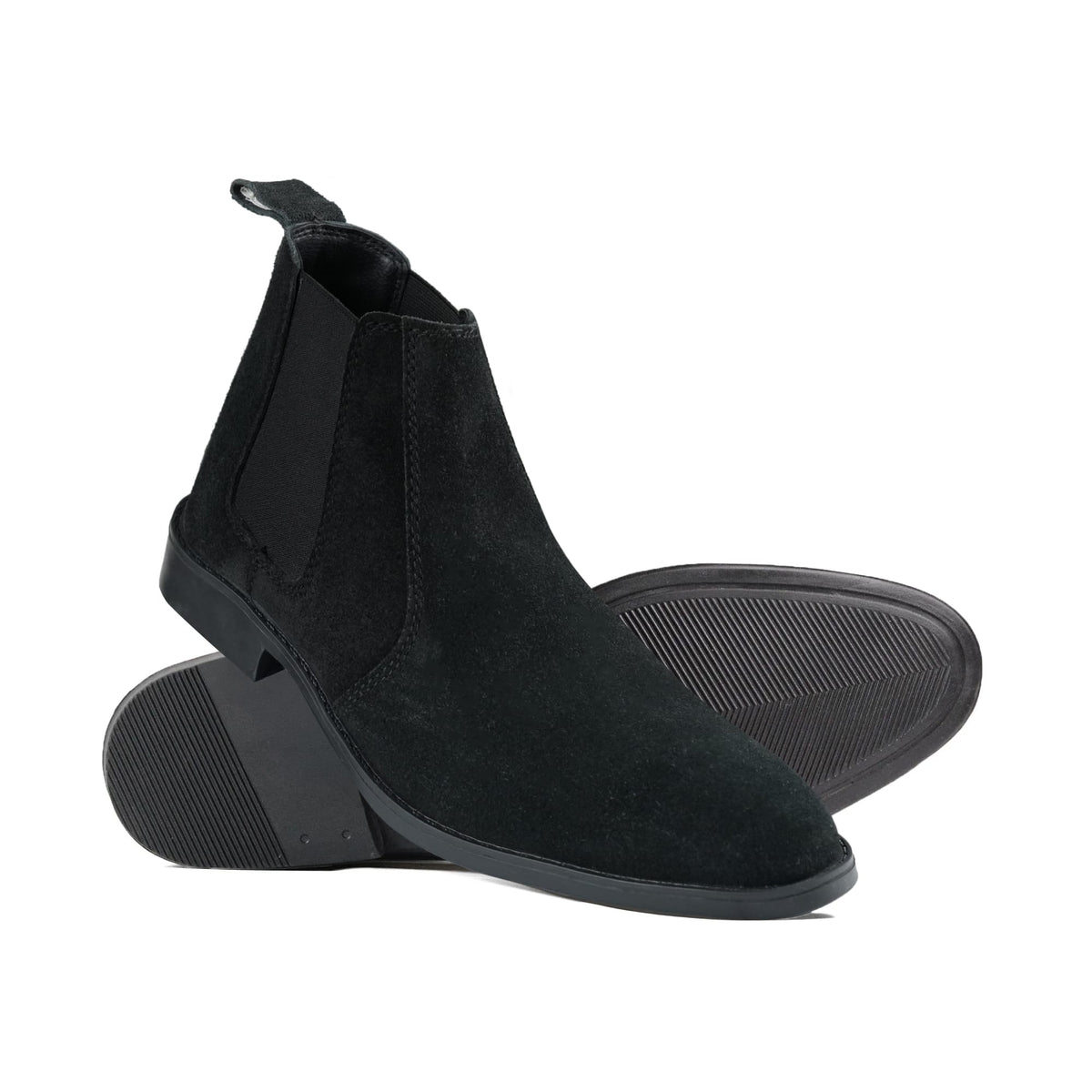 Luxe Black Suede Chelsea Boots PJ32