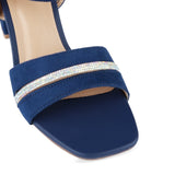 Blue Stylish Ankle Strap Heels