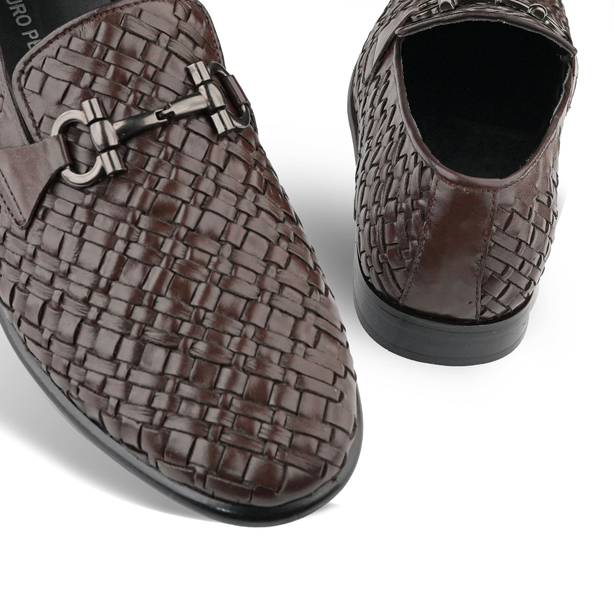 Woven Leather Shoes with Buckle Detail PJ29