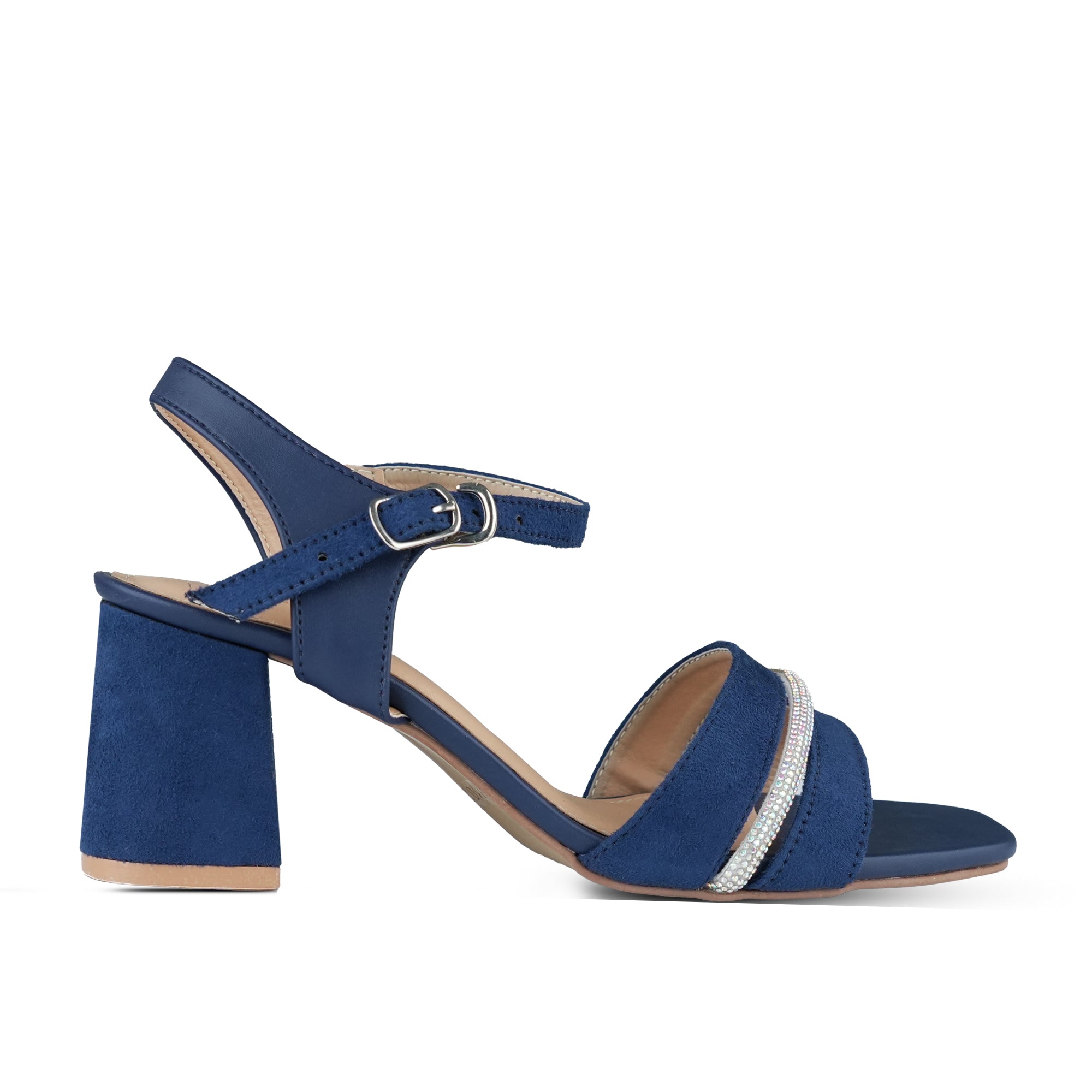 Blue Stylish Ankle Strap Heels