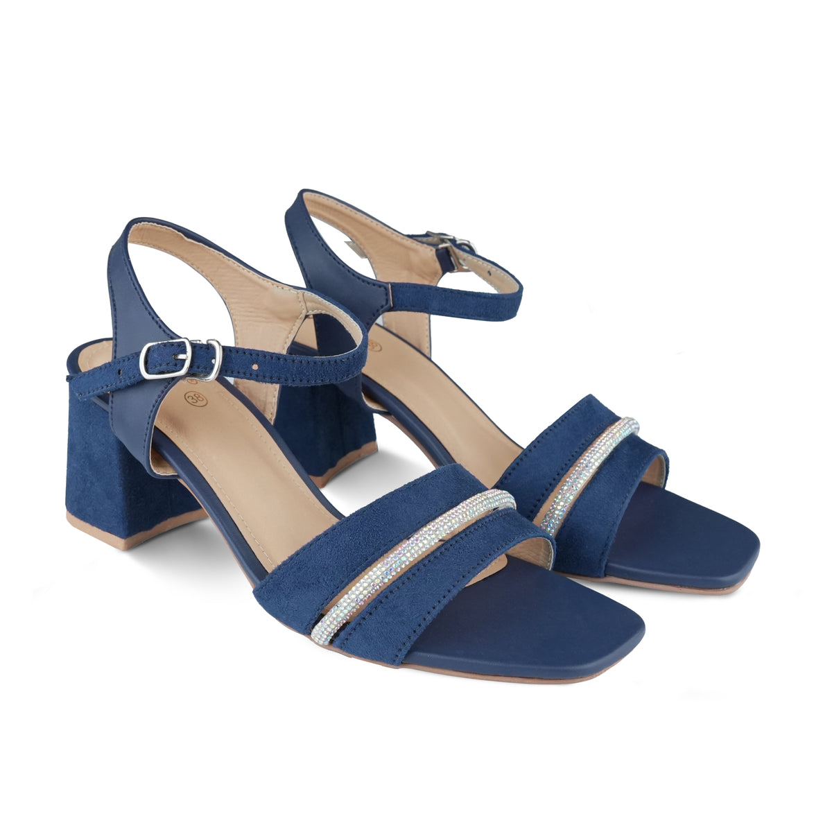 Blue Stylish Ankle Strap Heels