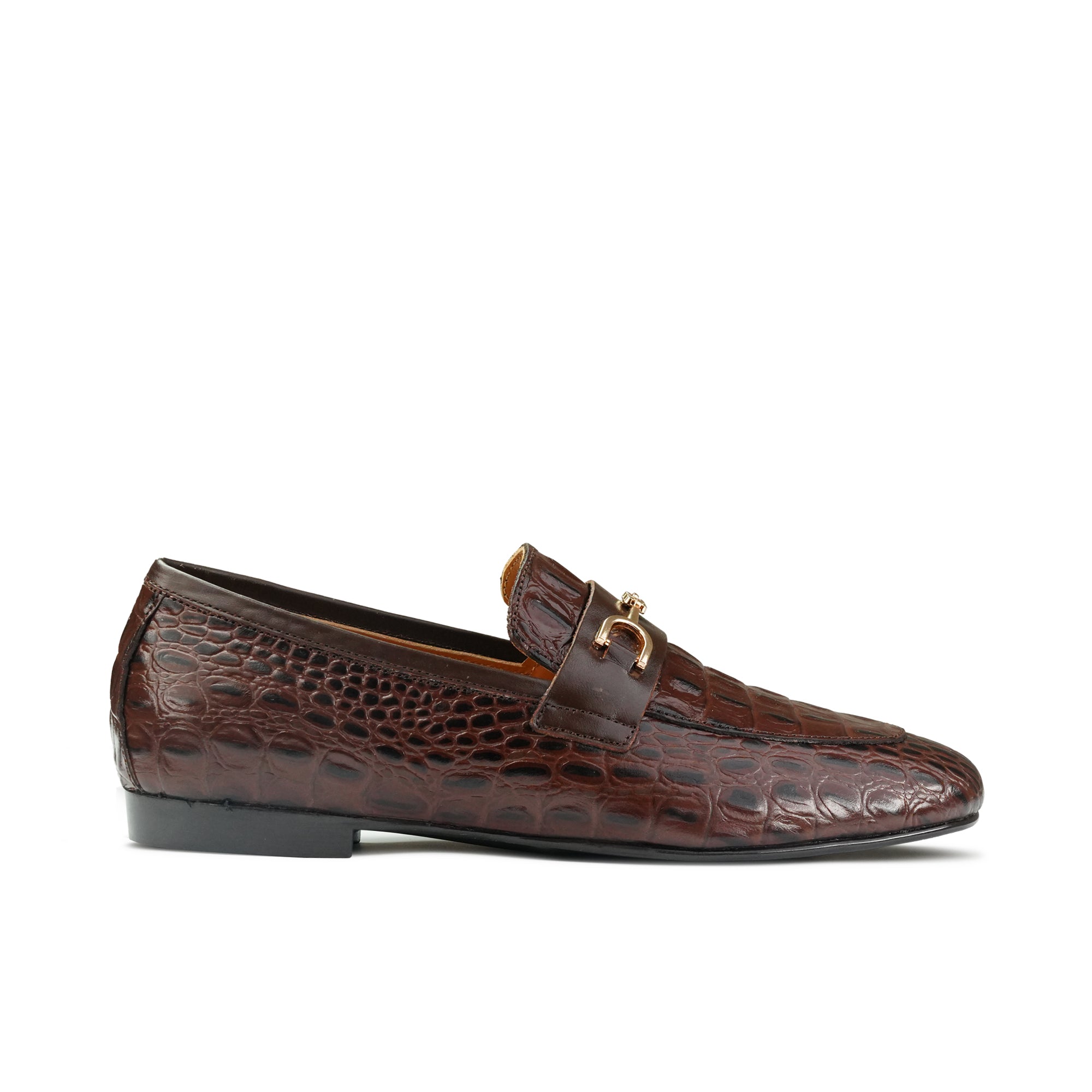 Brown Croc Leather Shoe PN02