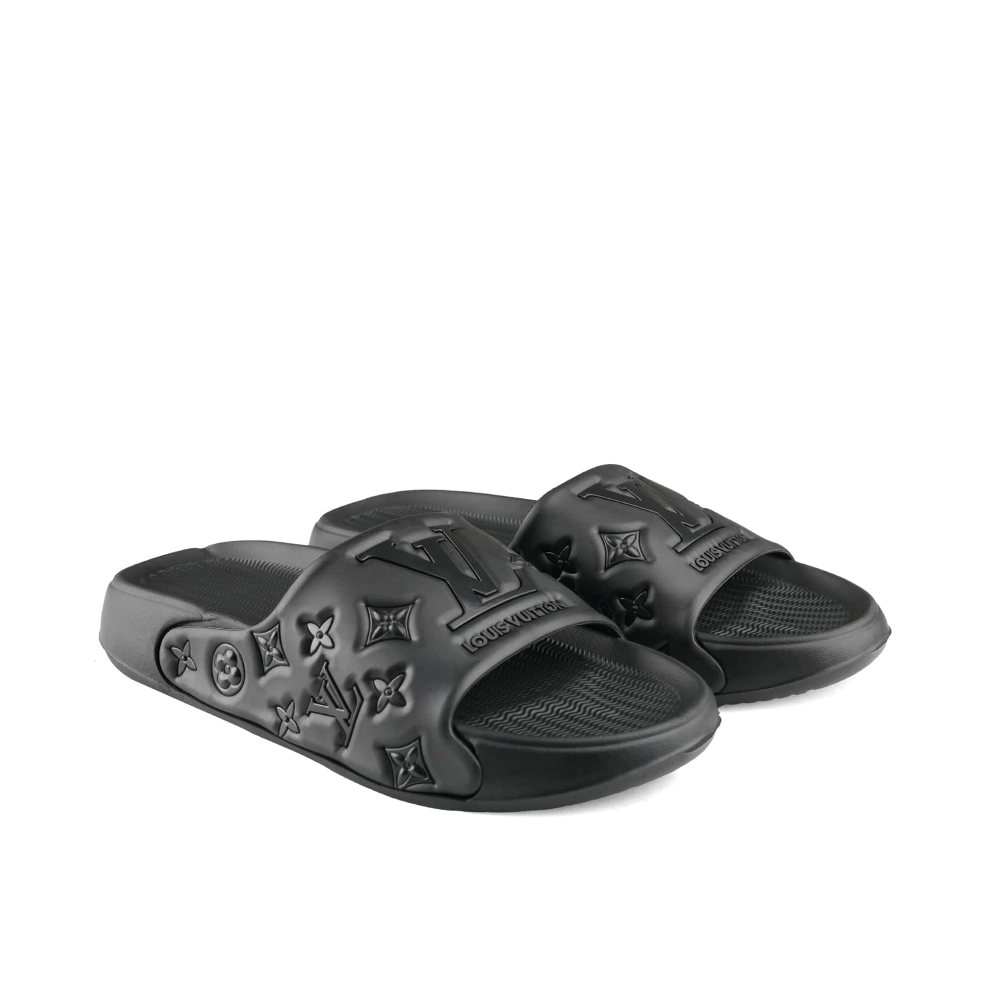 Iconic Black Louis Vuitton Monogram Flip Flop FK12