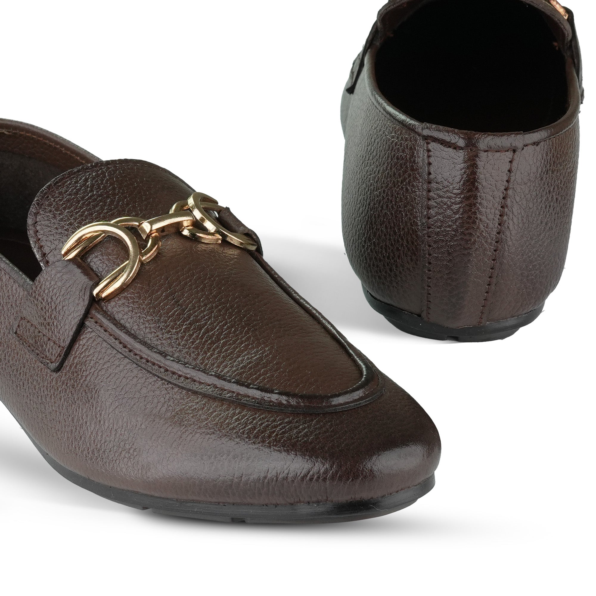 Sleek Brown Slip-On Shoes PA12