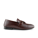 Stylish Brown Leather Shoes with Tassel & Buckle Detailing PA20