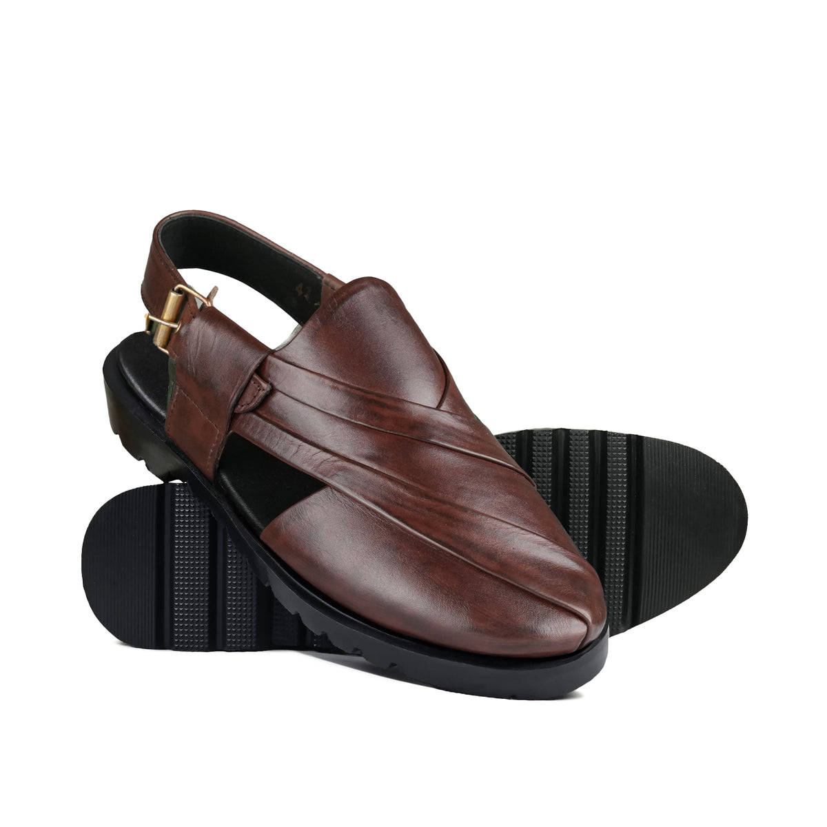 Leather Luxe Brown Sandals DZ41