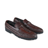 Braided Leather Slip-On Shoes PA13