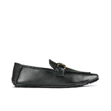 Black Leather Shoes with Gold Buckle PA22