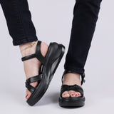 Black Wedge Sandals WS02