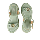 Sage Green Wedge Sandals WS01