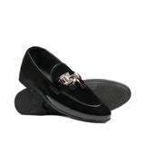 Black Suede & Patent Tassle Shoe FJ06