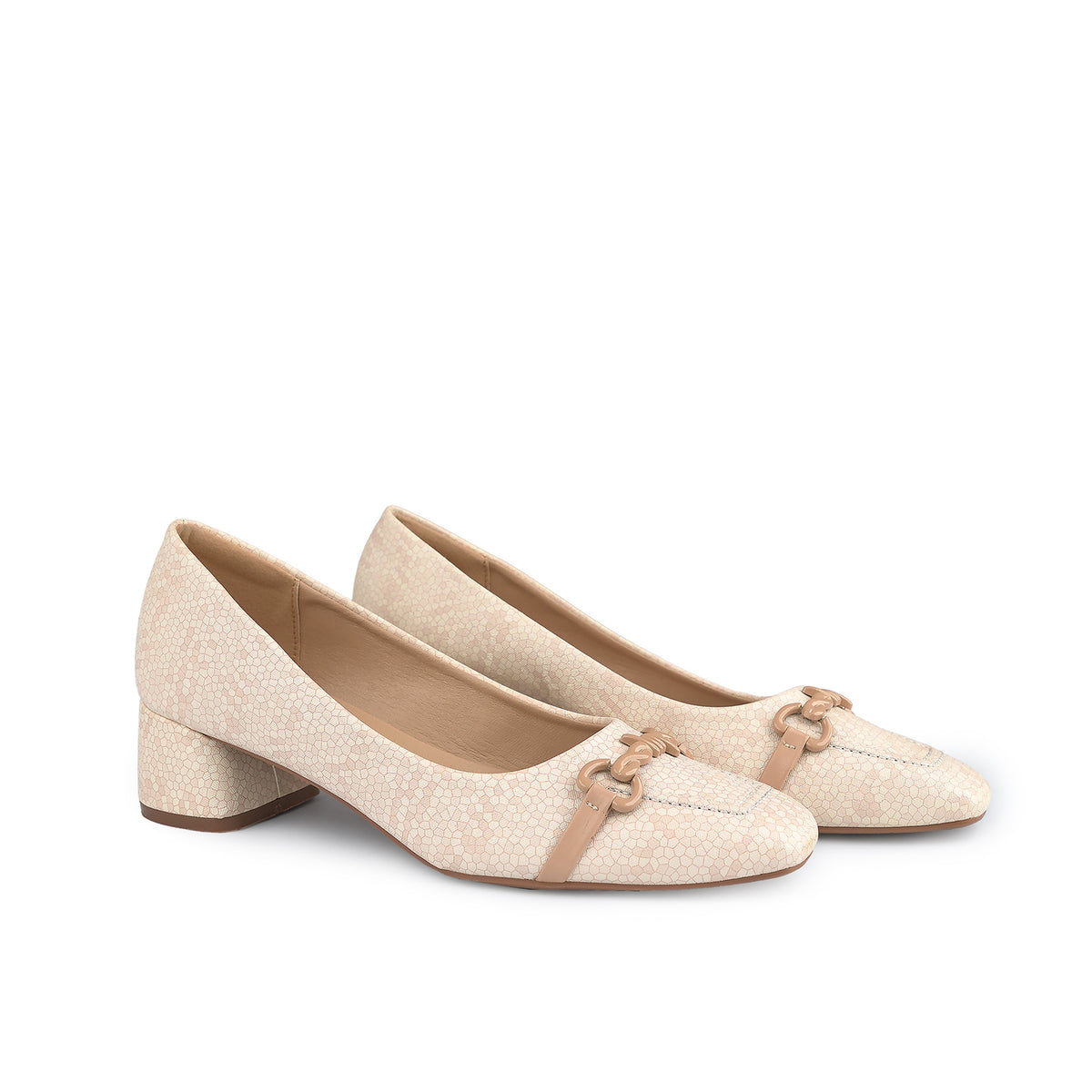 Beige Block Heels WH11