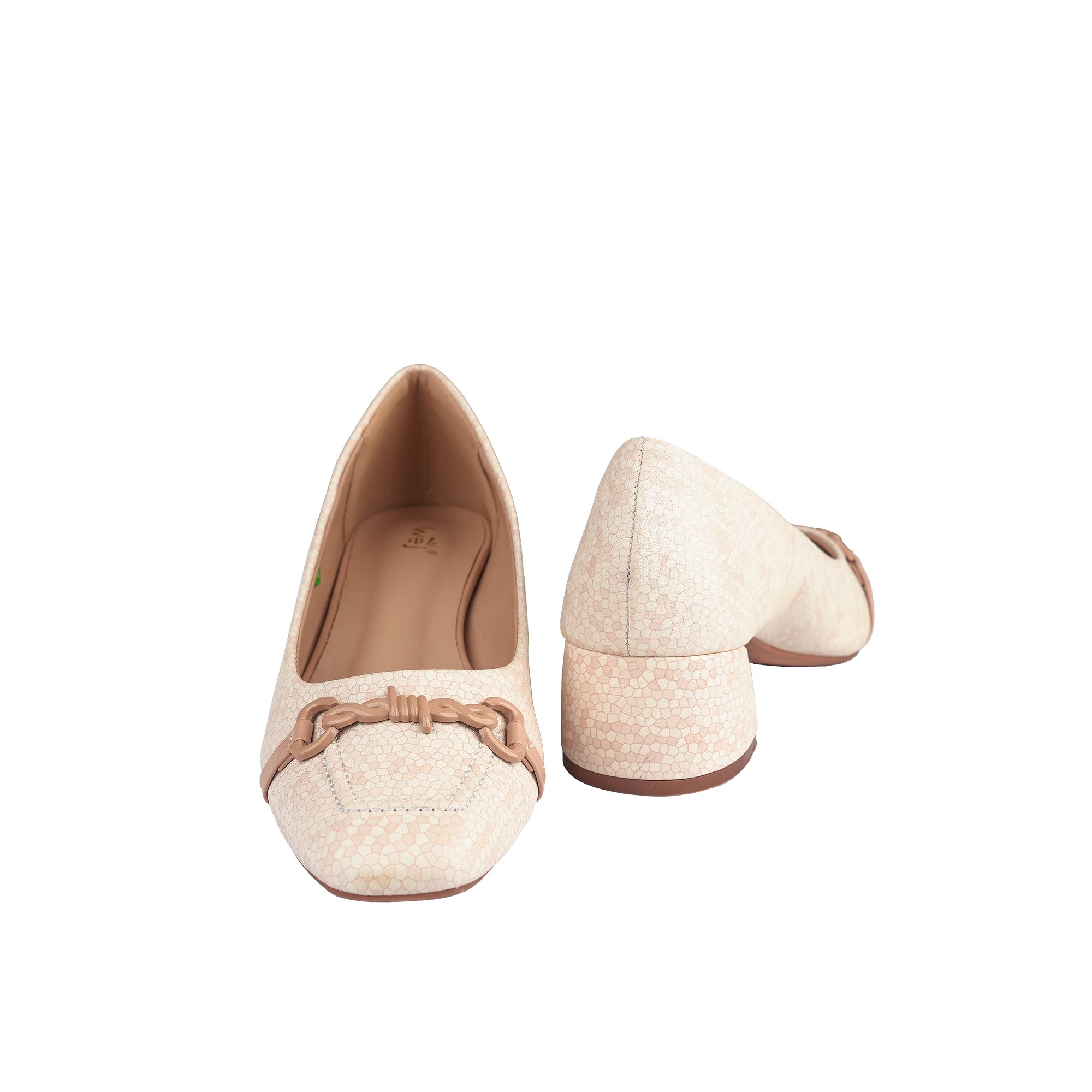 Beige Block Heels WH11