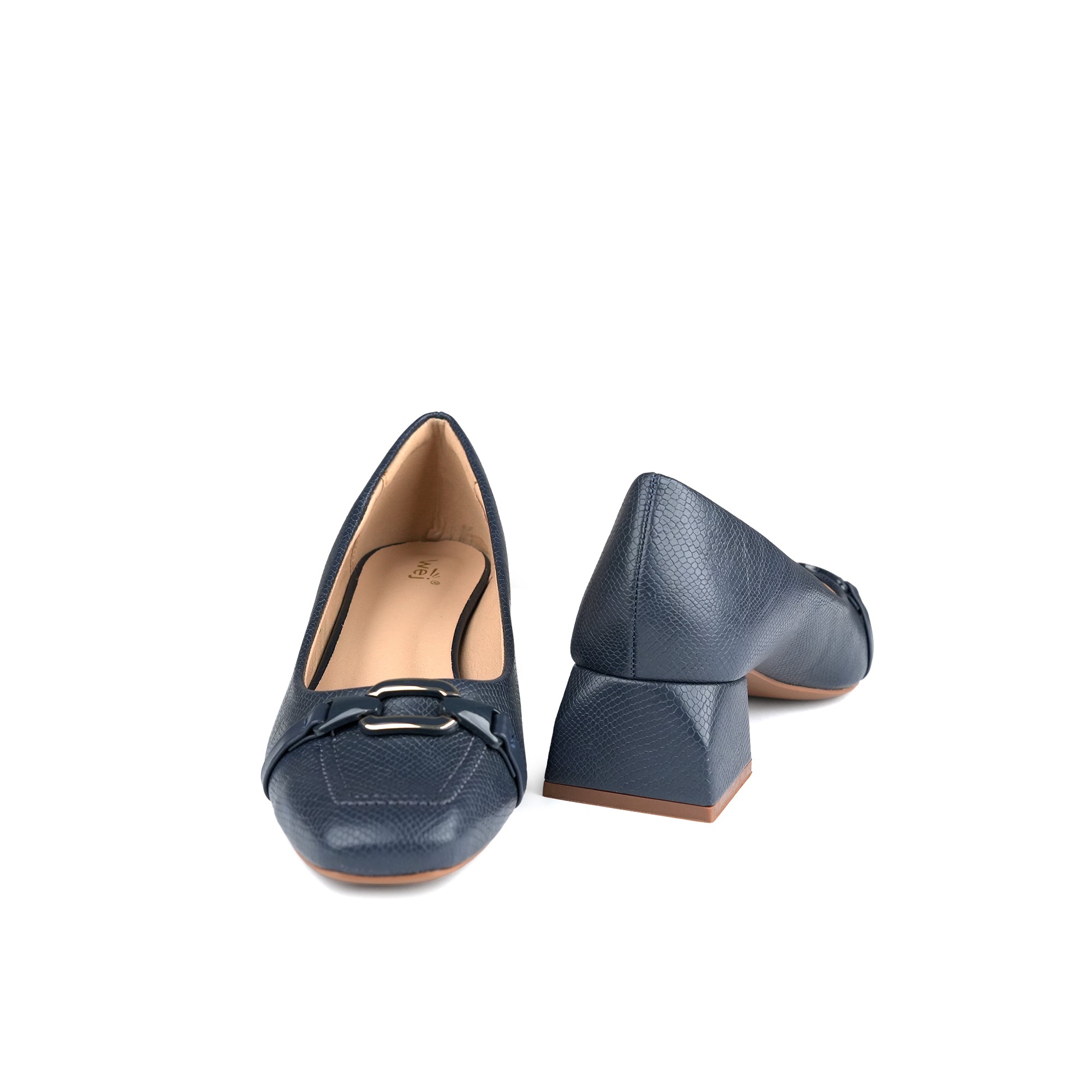 Classic Navy Block Heels WH14