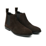 Dark Chocolate Brown Suede Chelsea Boots PJ40