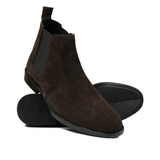 Dark Chocolate Brown Suede Chelsea Boots PJ40