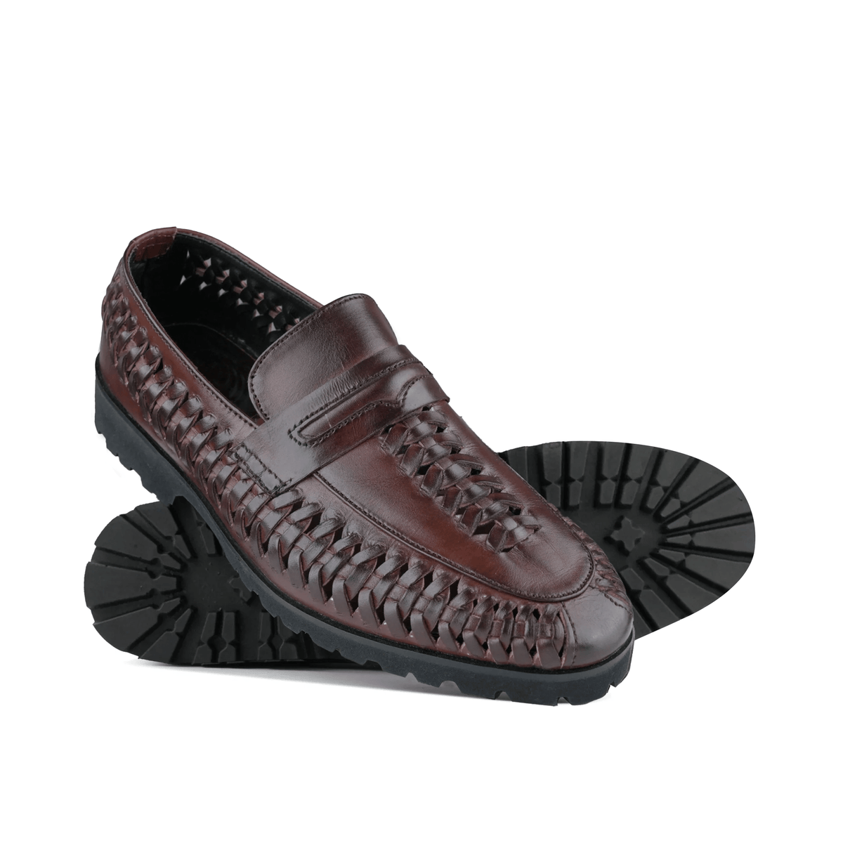 Braided Leather Slip-On Shoes PA13