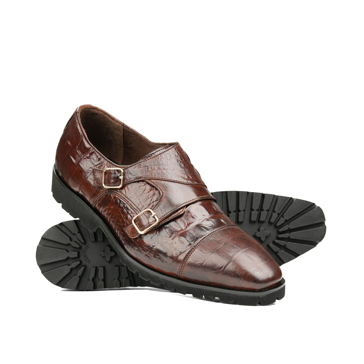 Brown Croc Leather Shoe PJ21