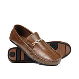 Brown Texured Patent Loafer LS66